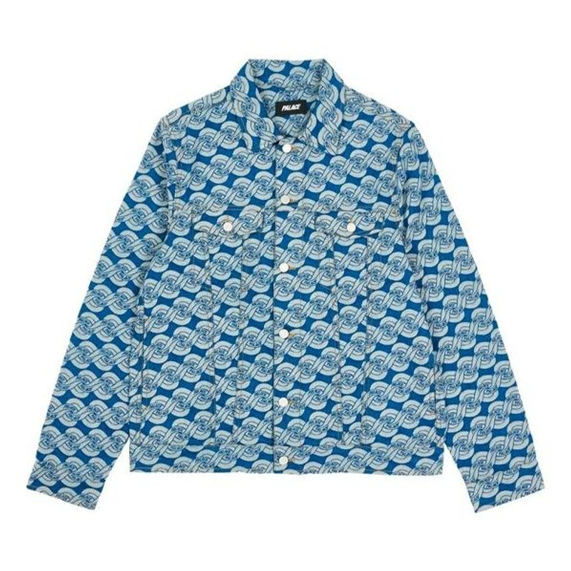 PALACE Full Print Long Sleeves Denim Jacket Unisex Blue P20D015 1