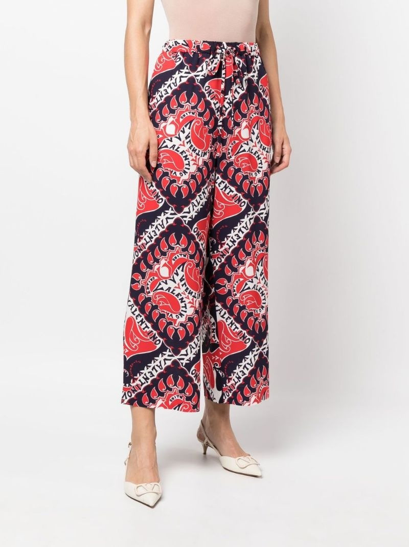 Printed silk-crepe straight-leg pants 3