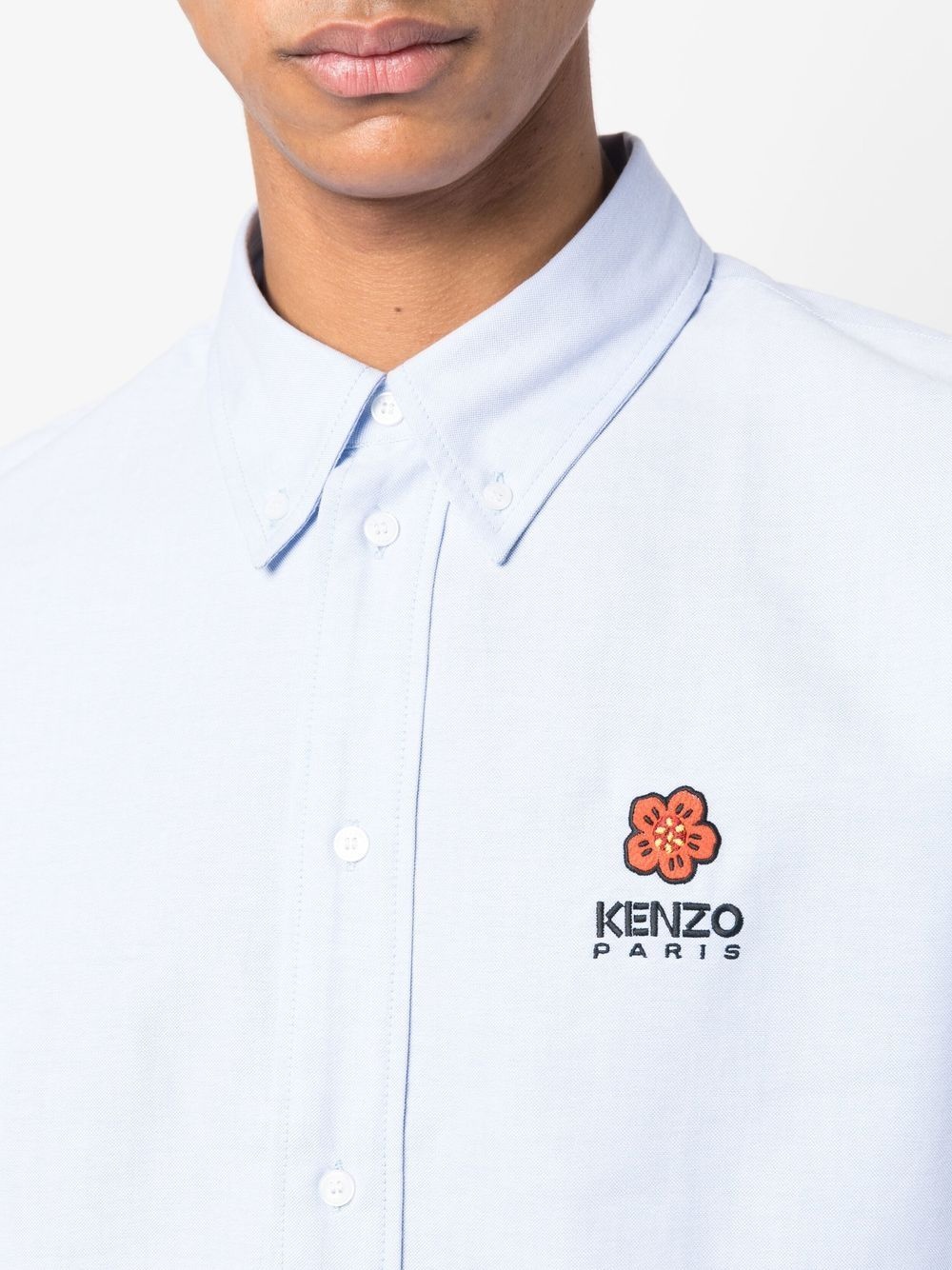 Blue Logo Print Long Sleeve Shirt - 5