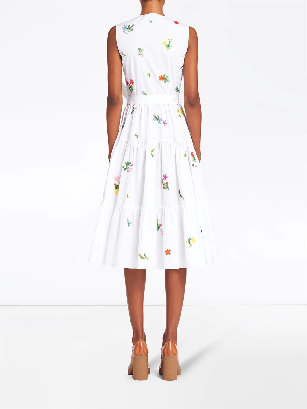 embroidered floral tea dress - 4