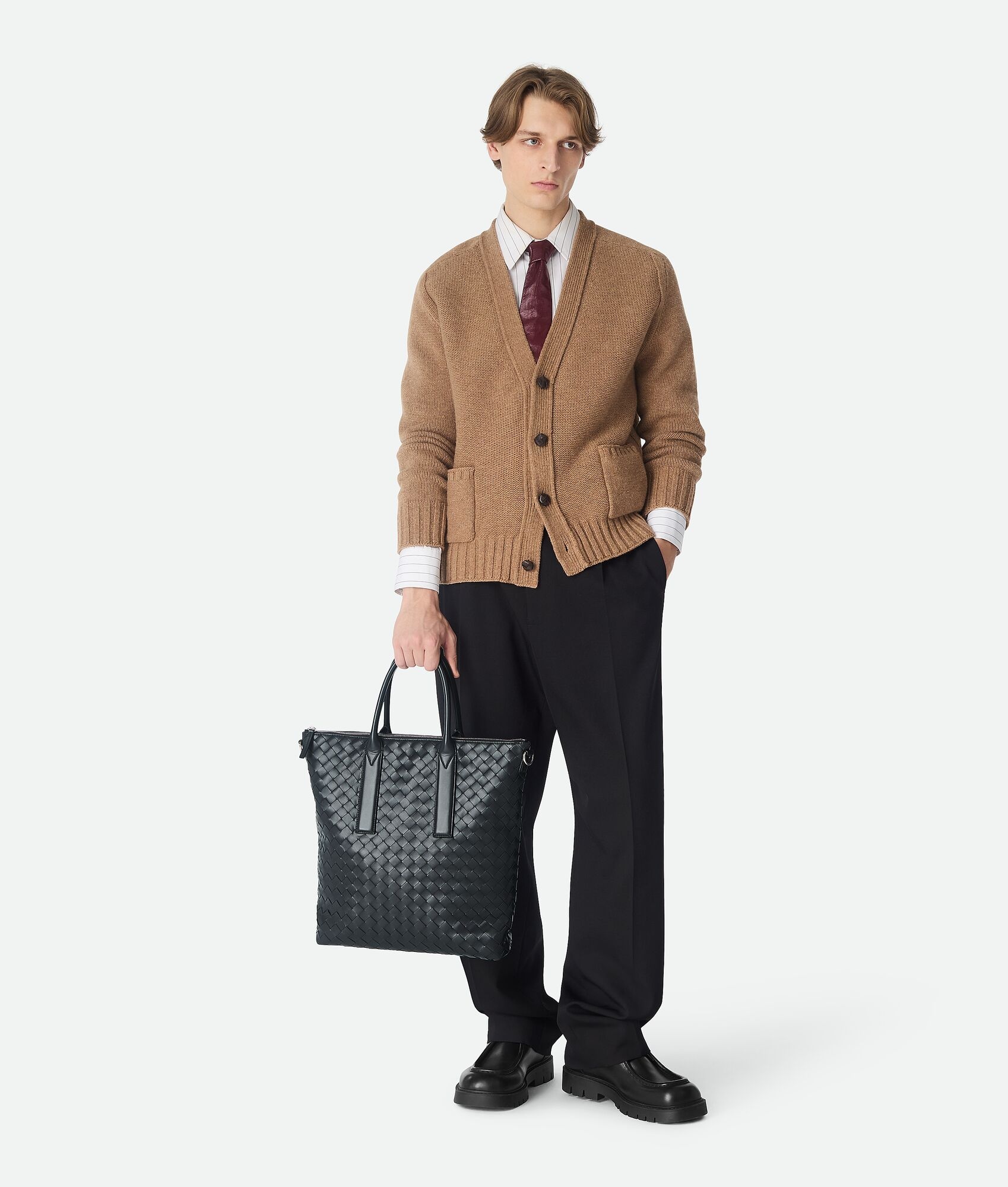 Intrecciato Zipped North-South Tote - 2