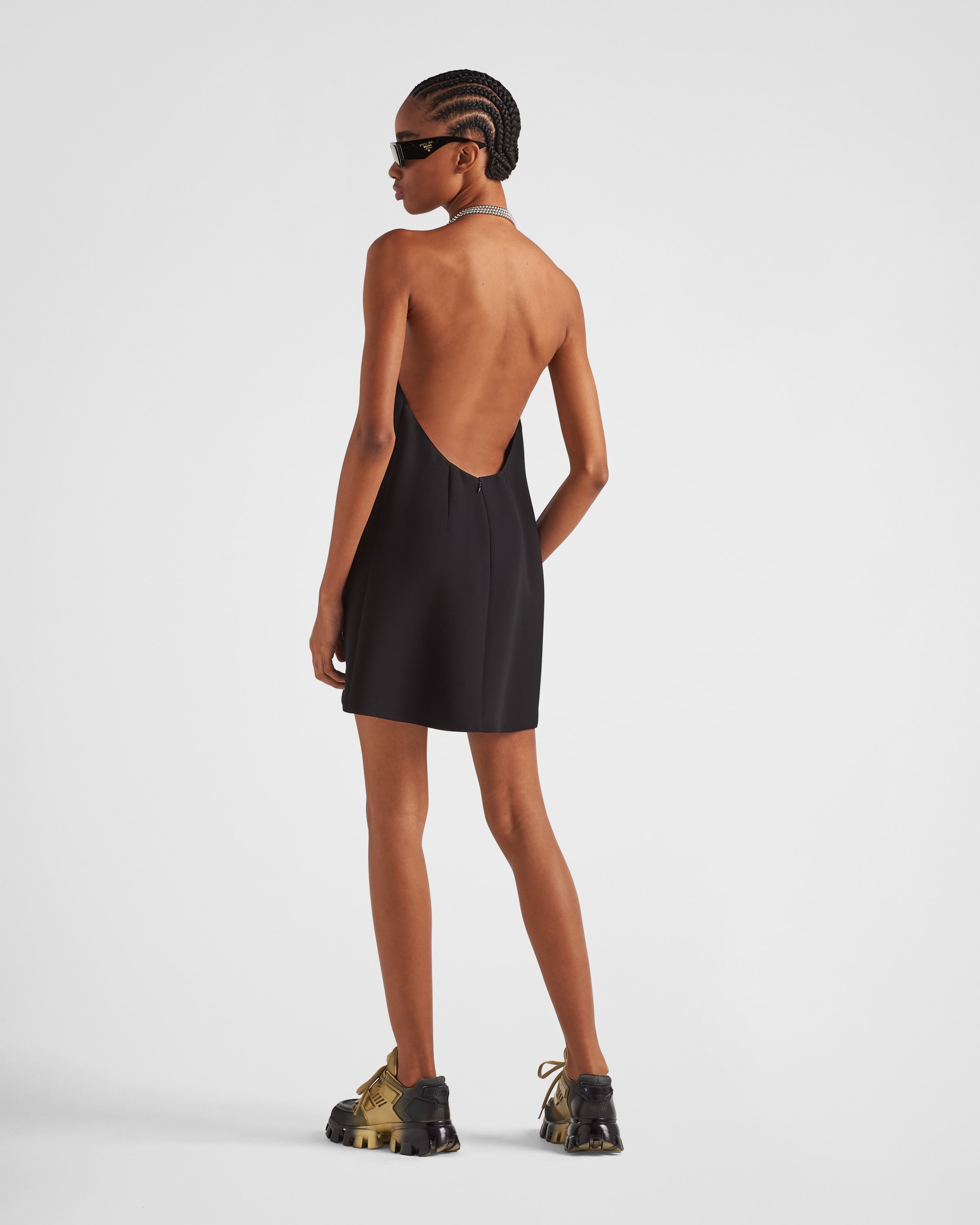 Prada Halter-Chain Cady Mini Dress | bergdorfgoodman