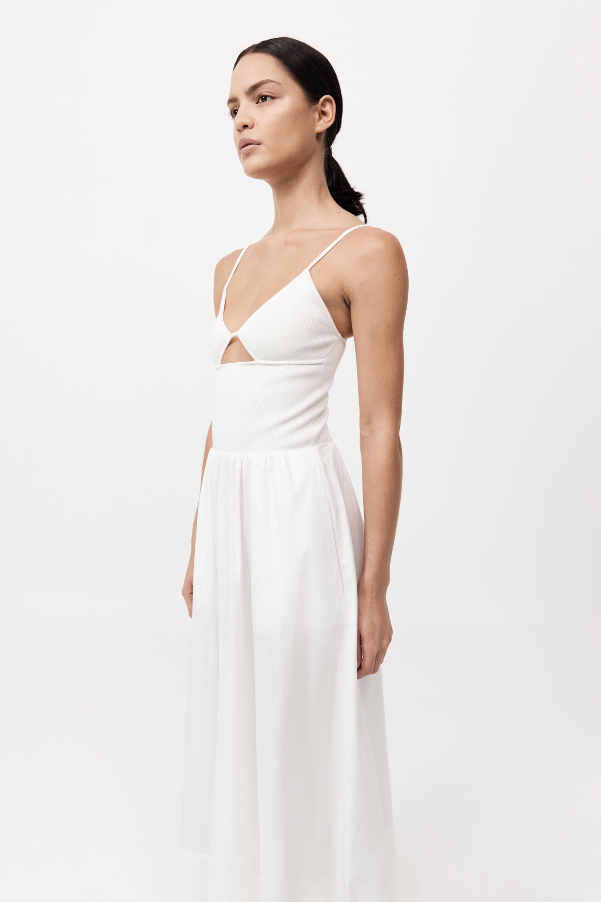 Knit Cami Dress - White - 4