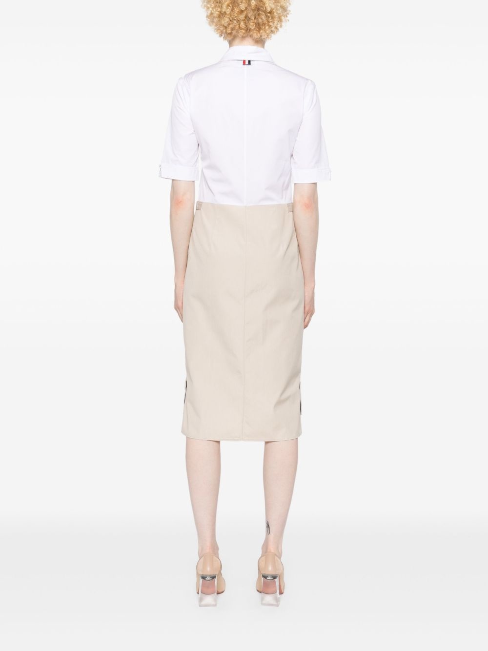 colour-block button-up shirtdress - 4