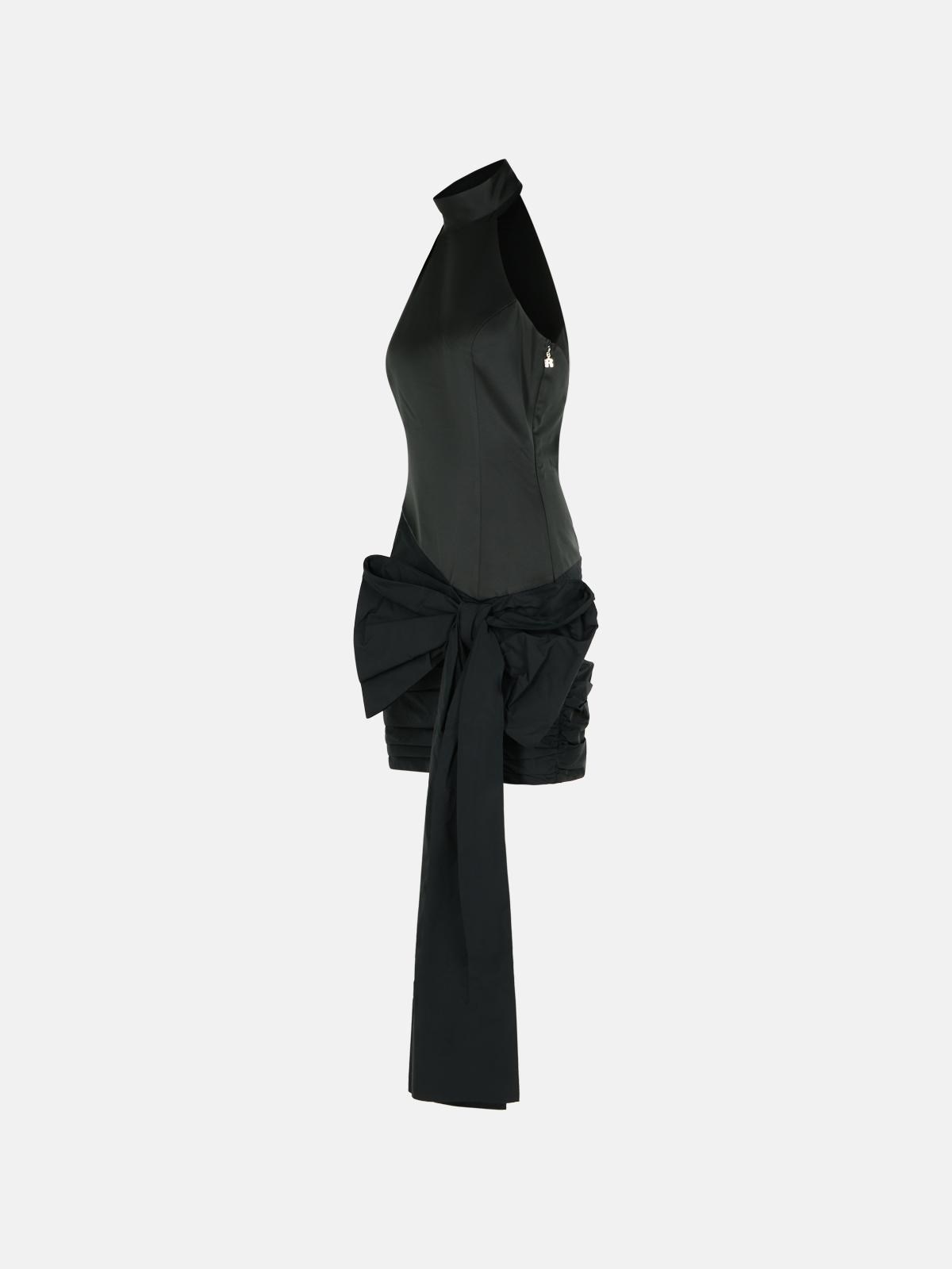 DRESS WITH BOW IN BLACK POLYESTER - 2
