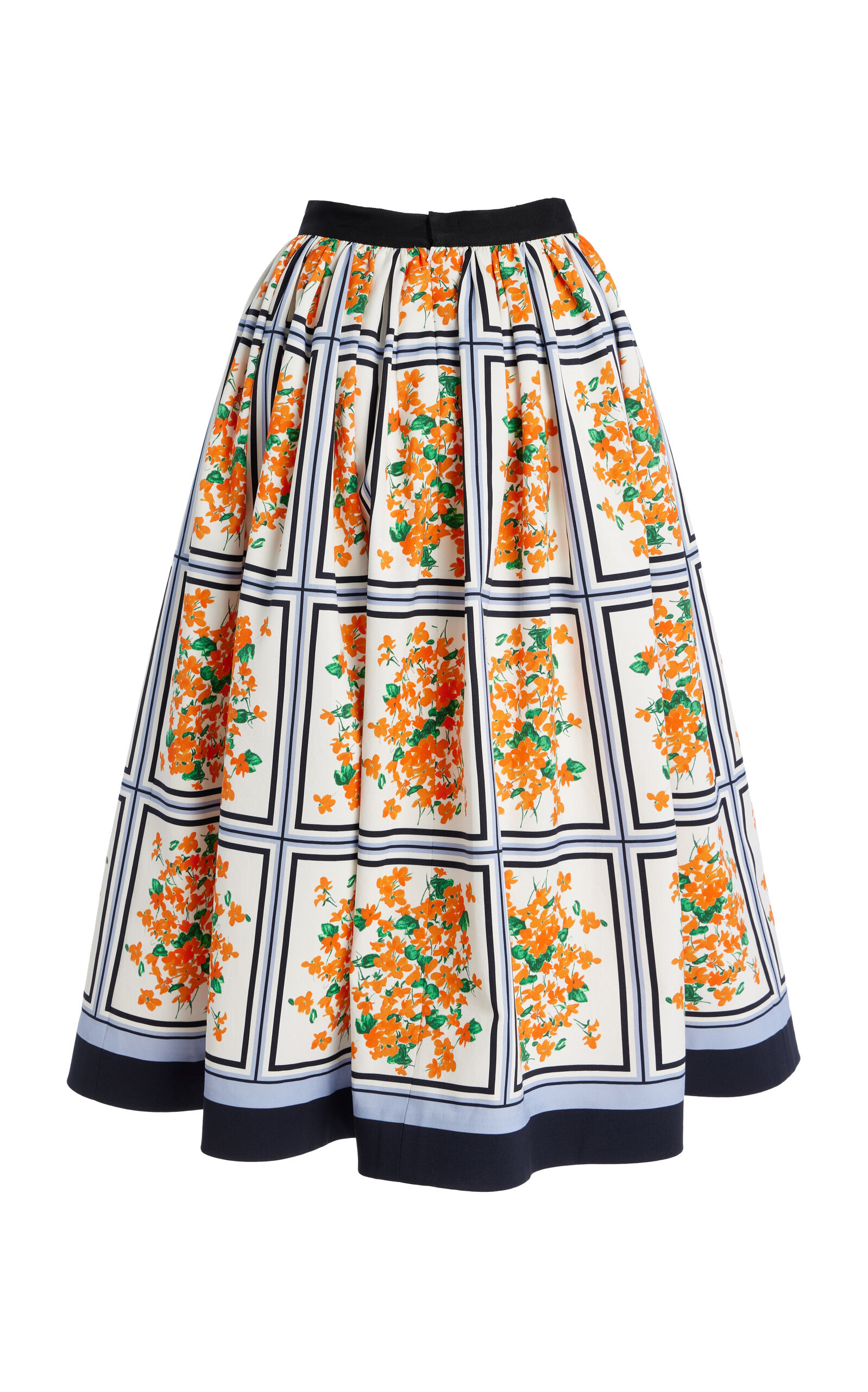 Cotton Faille Midi Skirt multi - 5