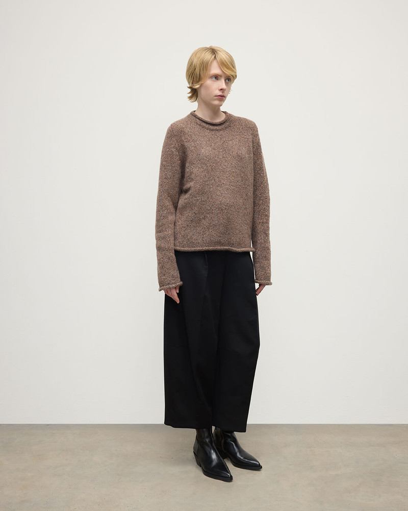 Johnstons of Elgin Brushed Cashmere-Silk Brown Jumper outlook