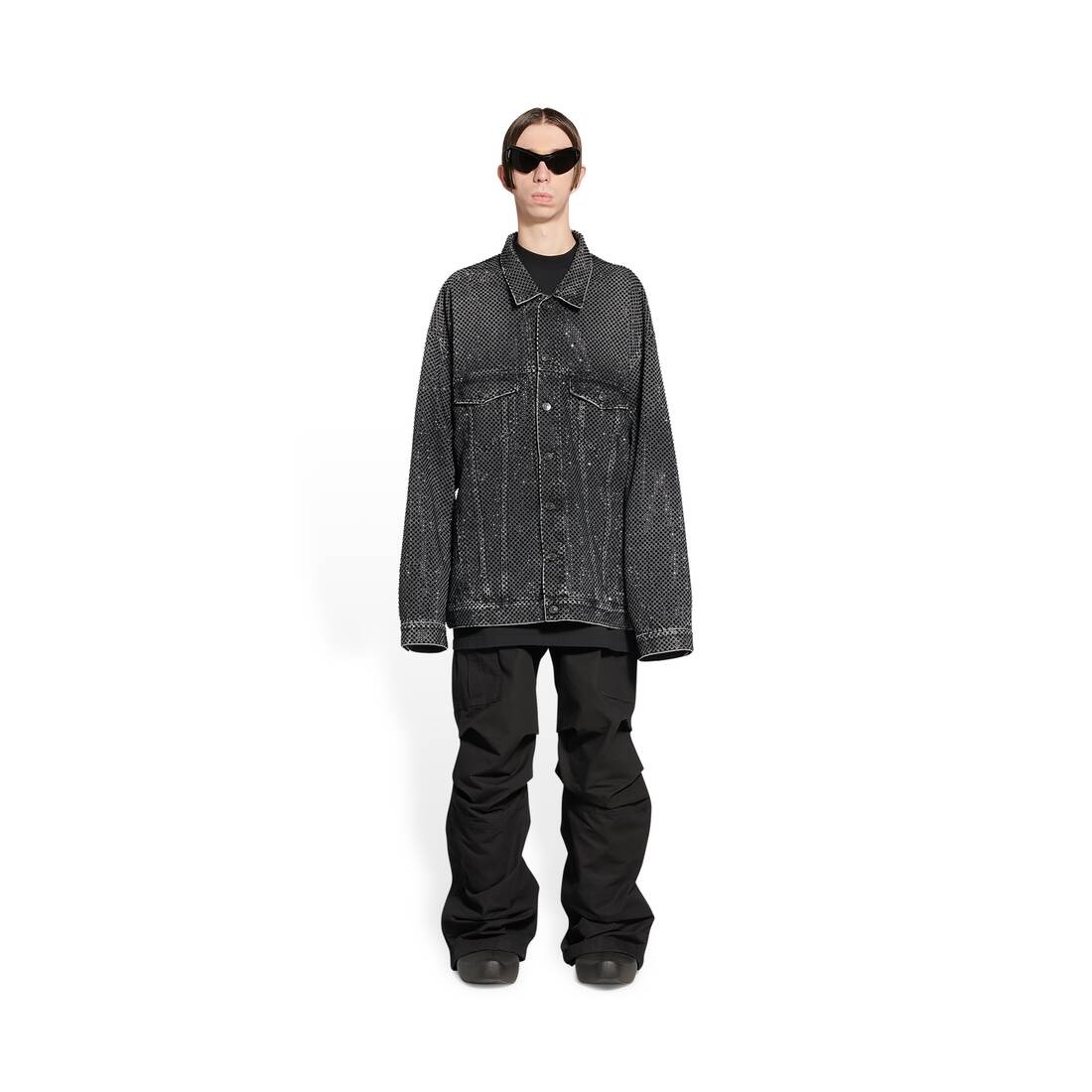 large fit jacket with rhinestones - 2