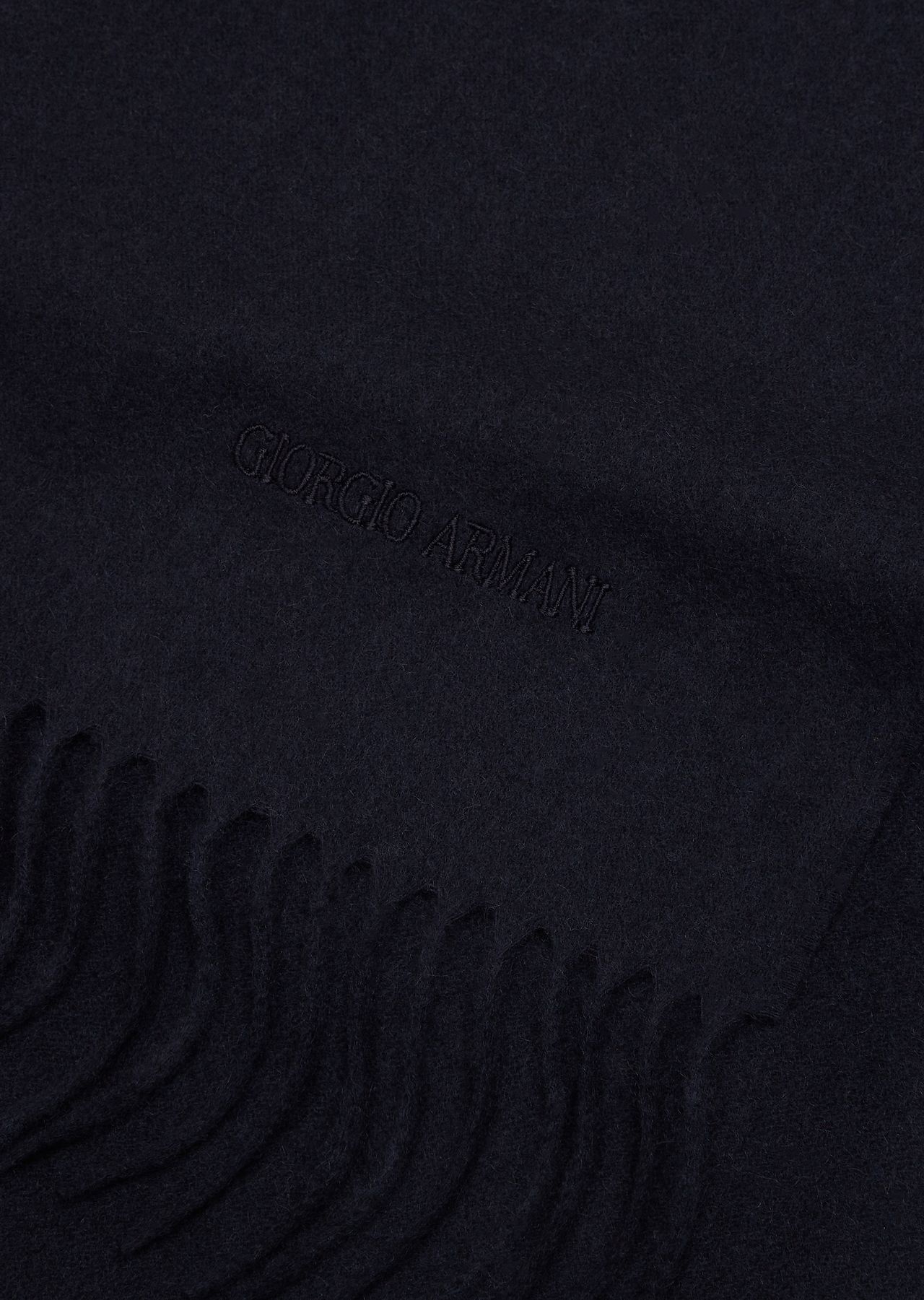 Cashmere scarf with embroidered logo - 2
