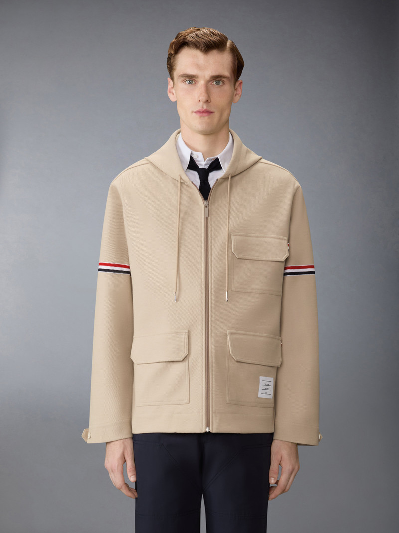 Thom Browne DOUBLE FACE TECH TWILL OVERSIZED ARMBAND PARKA outlook