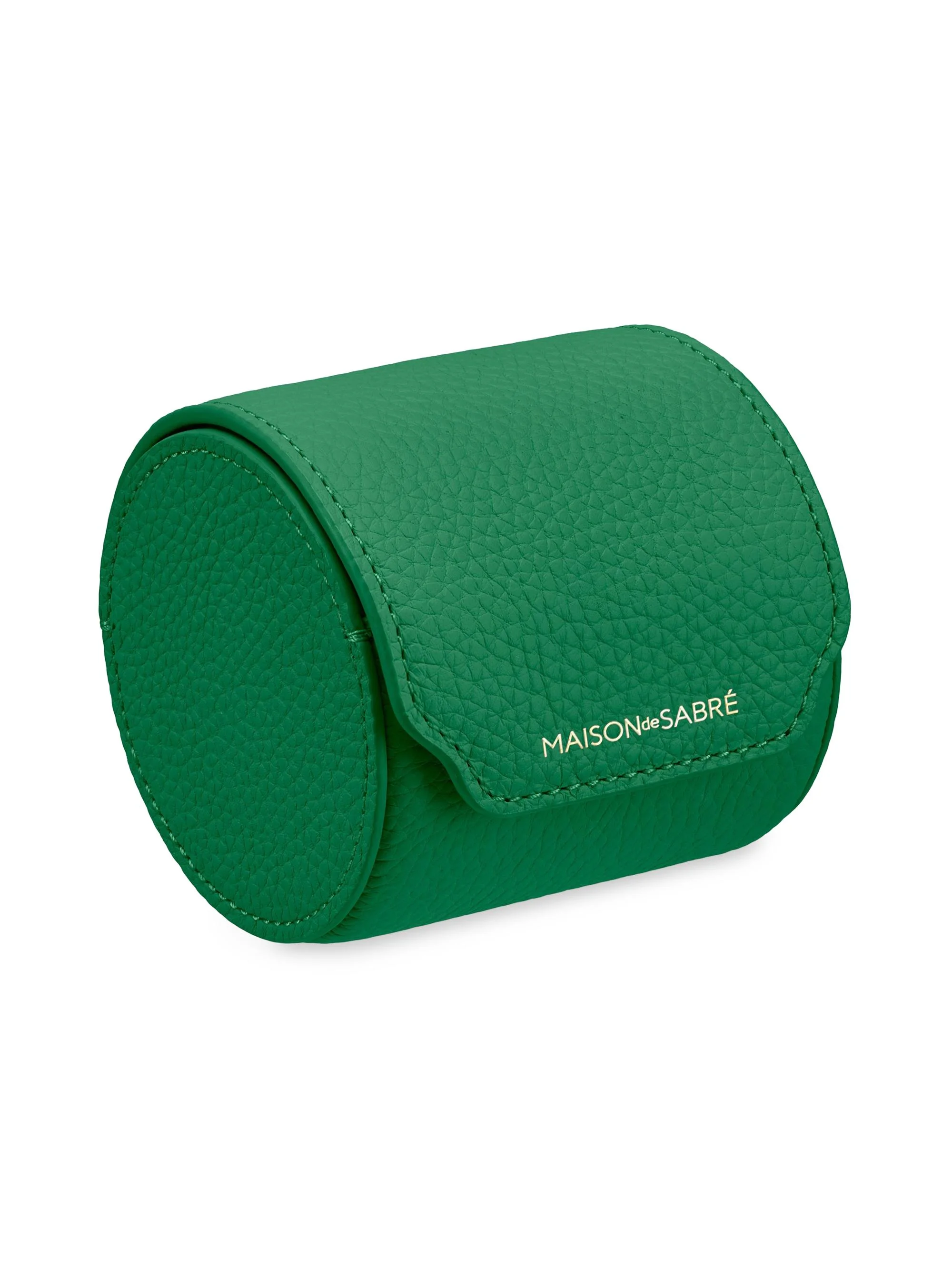 Unisex Leather Watch Roll - Emerald Green - 1