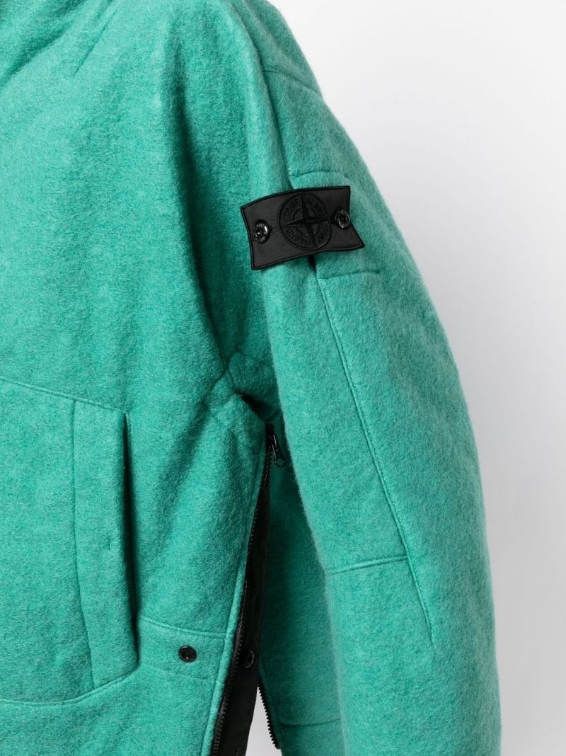 high neck cotton zip-up jacket - 5