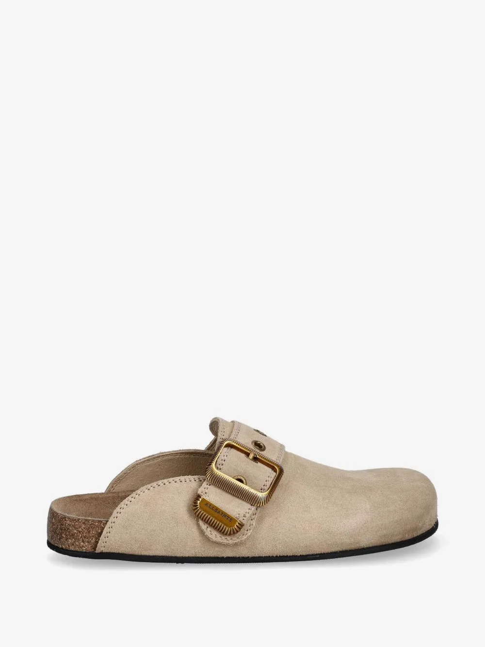 buckled suede flat mules - 1