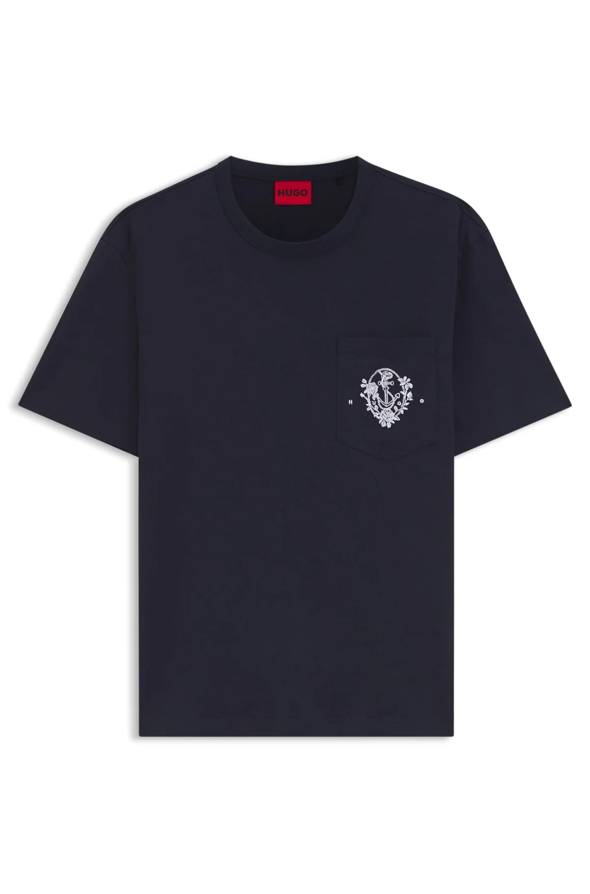 RELAXED-FIT COTTON T-SHIRT WITH ANCHOR POCKET PRINT - 1