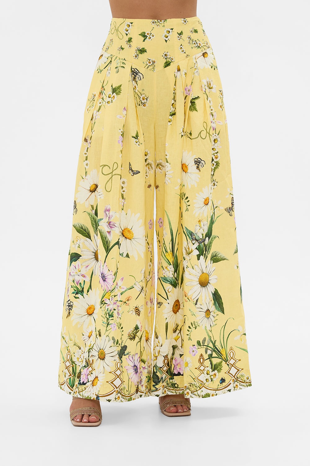 CORSET WAIST WIDE LEG PANT - 5