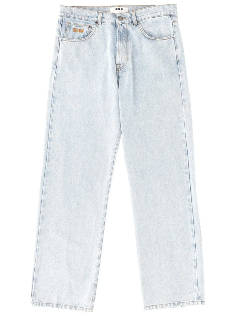 Msgm Jeans With Embroidered Logo - 1