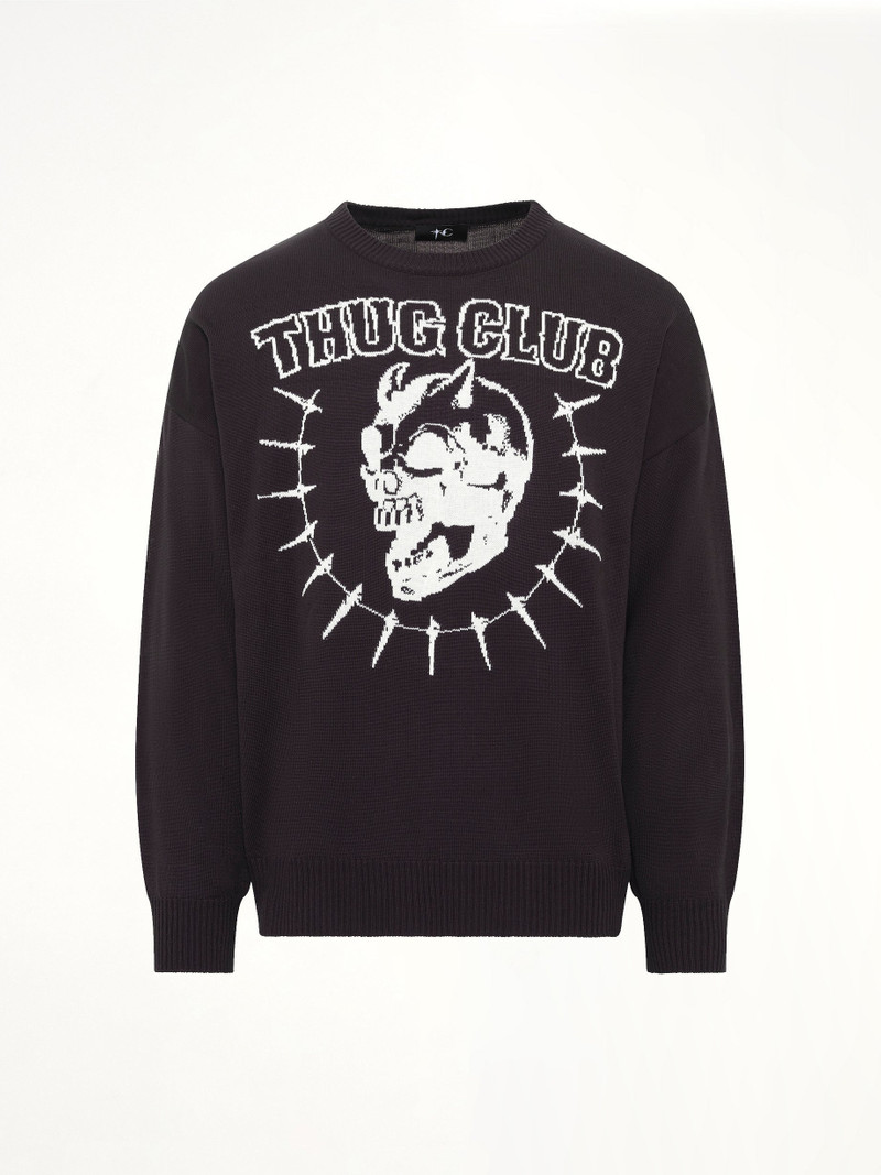 Thug Club TC Riding Skull Knit Sweater in Black outlook
