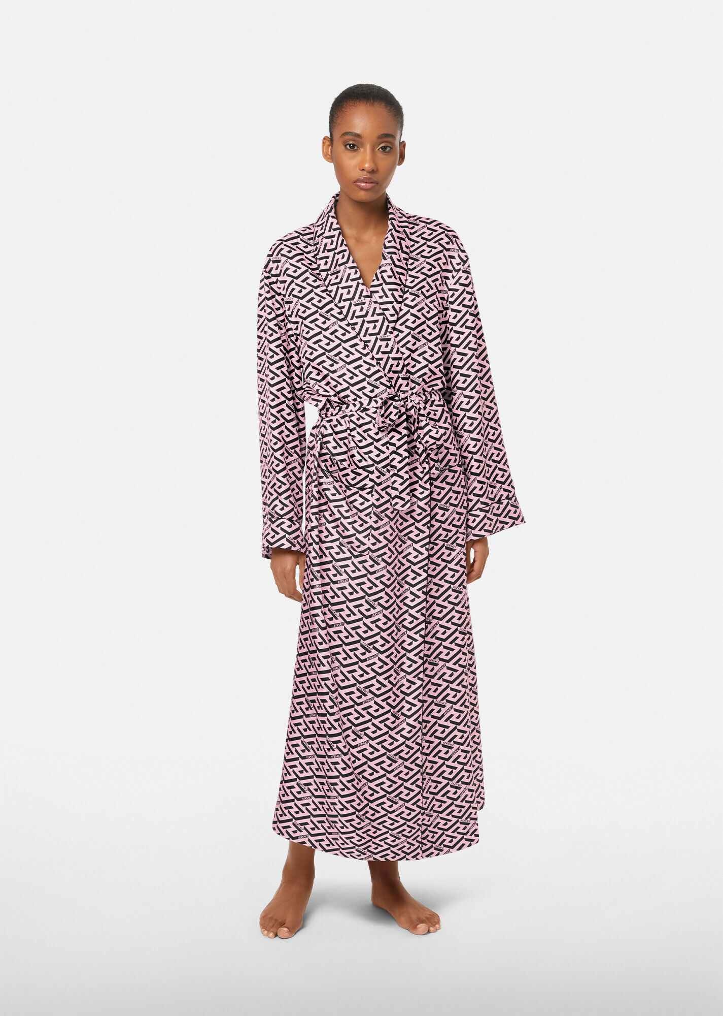 La Greca Print Silk Robe - 2
