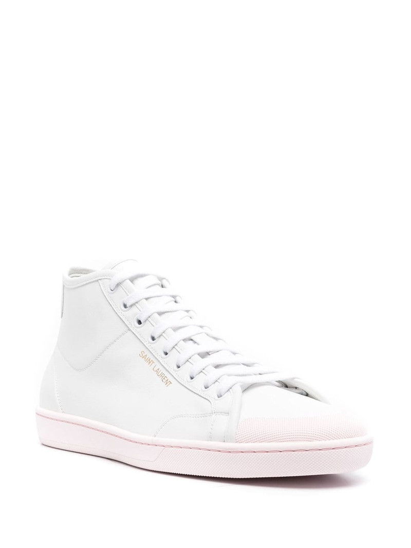 SAINT LAURENT logo-stamp high top sneakers outlook