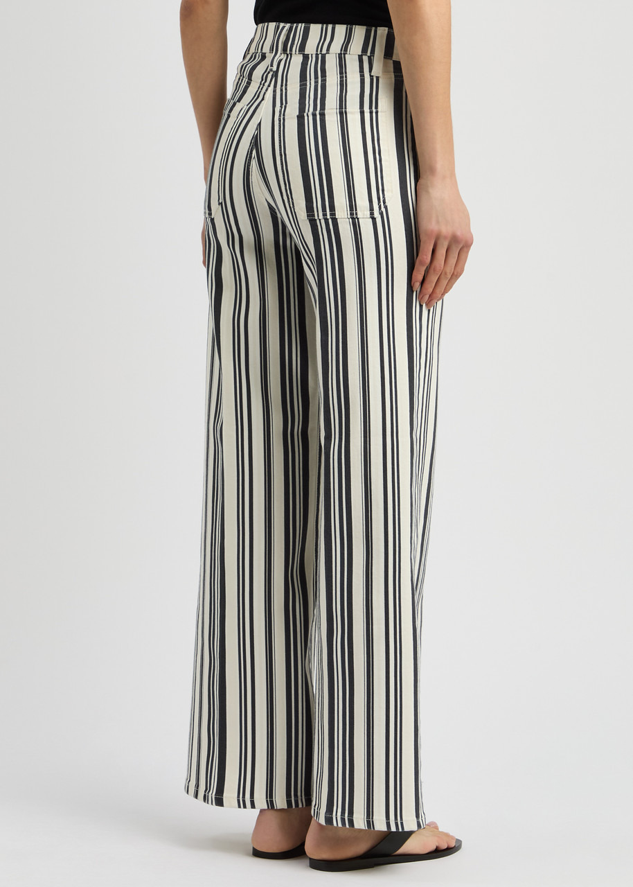 Frame Le Slim Palazzo Striped Straight-leg Jeans - 3