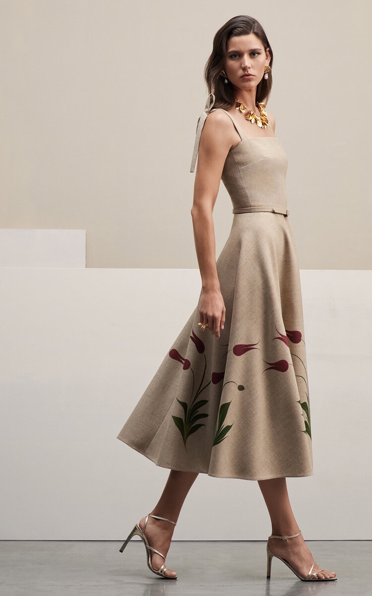 ハーリップトゥ　Tulip Cotton Blend Midi Dress Tulip Cotton Blend Midi Dress（スカート）｜Her lip to（ハー