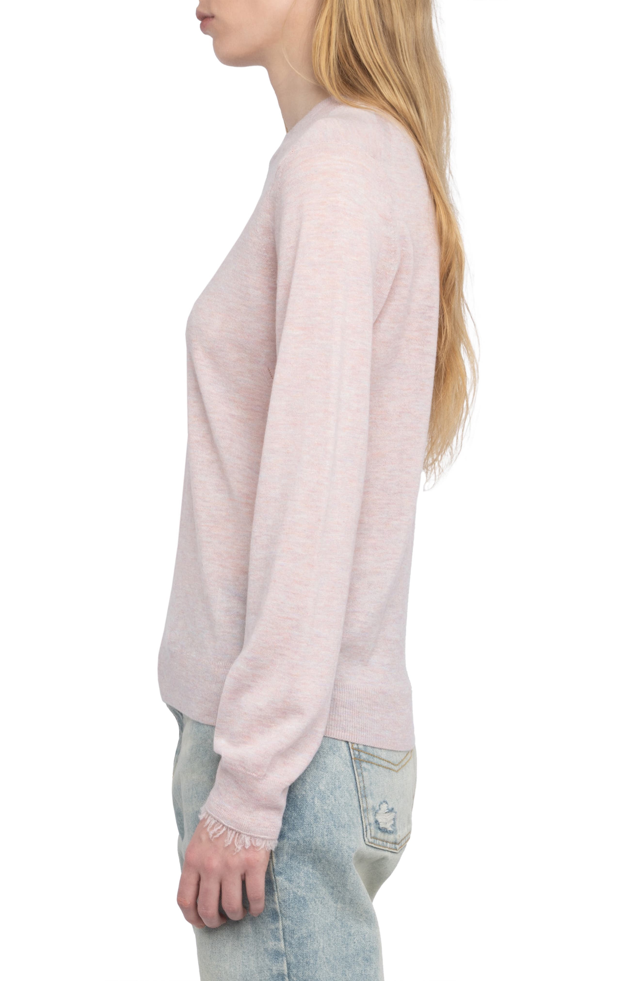 Zadig & Voltaire Ivy Crewneck Cashmere Sweater in Bebe at Nordstrom - 3