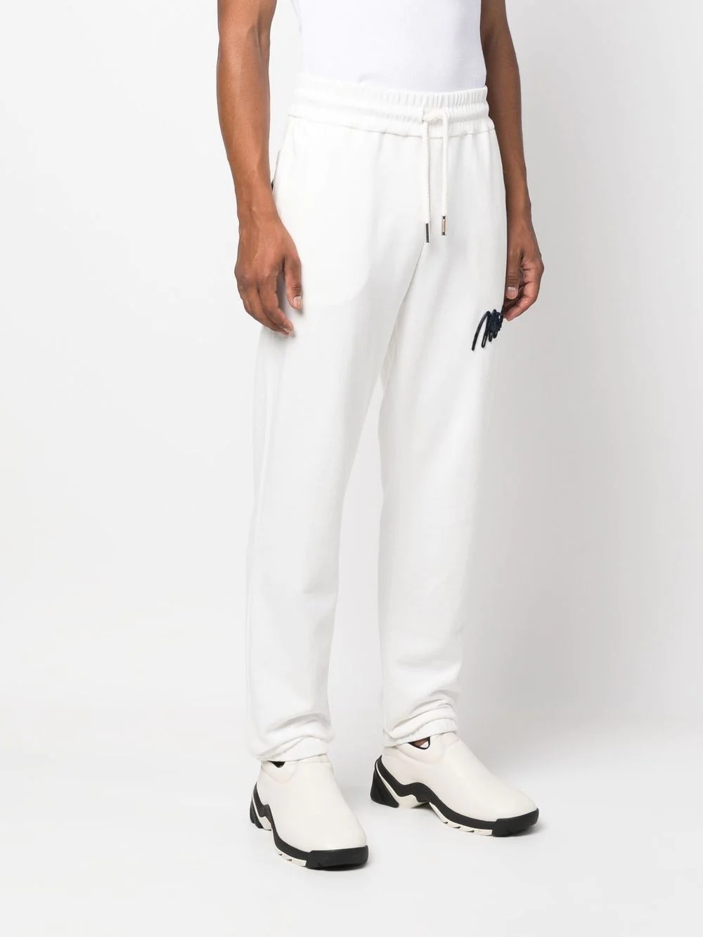 embroidered-logo cotton track pants - 3