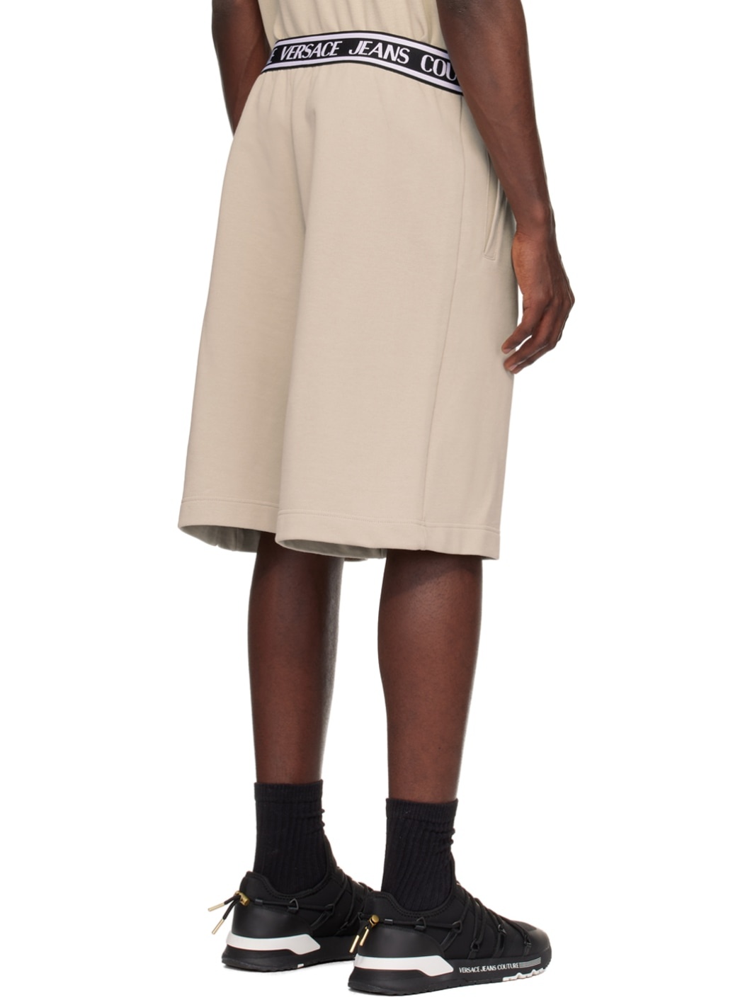 Beige V-Patch Shorts - 3
