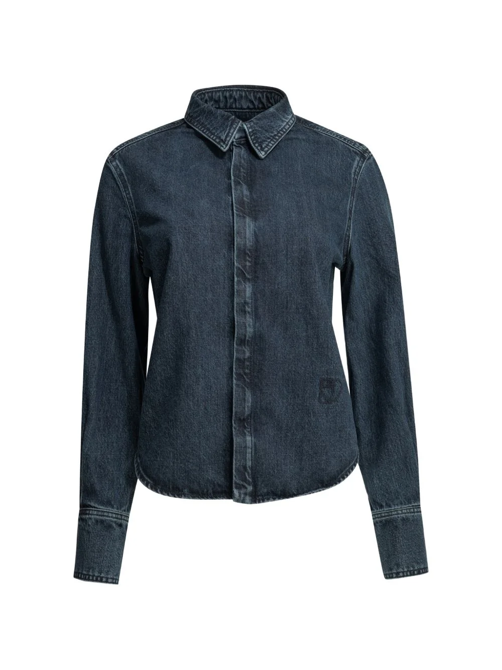 concealed-fastening denim shirt - 1