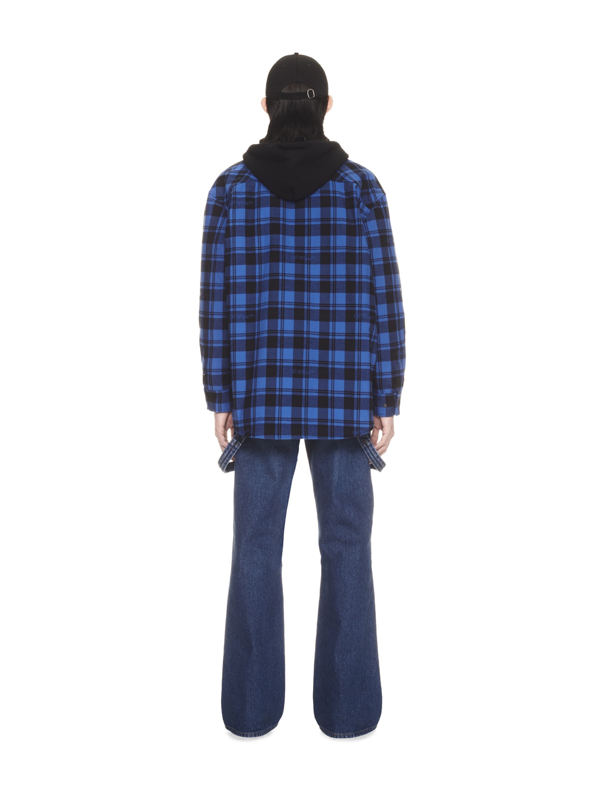 Check Flann Padded Overshirt Dark Blue B - 4