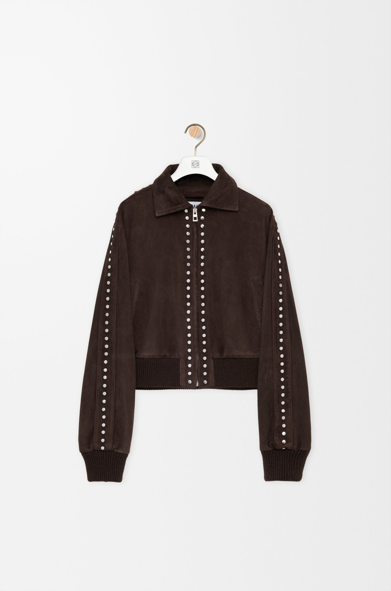 Bomber jacket in suede lambskin 1