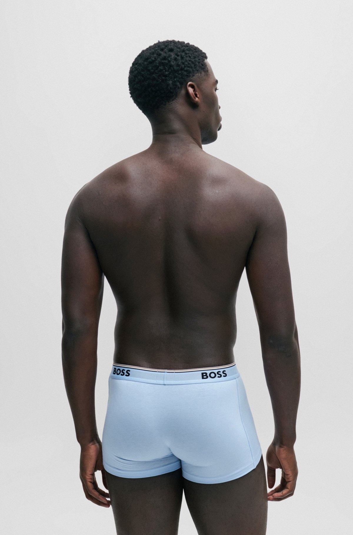 THREE-PACK OF STRETCH-COTTON TRUNKS WITH LOGO WAISTBANDS - 3
