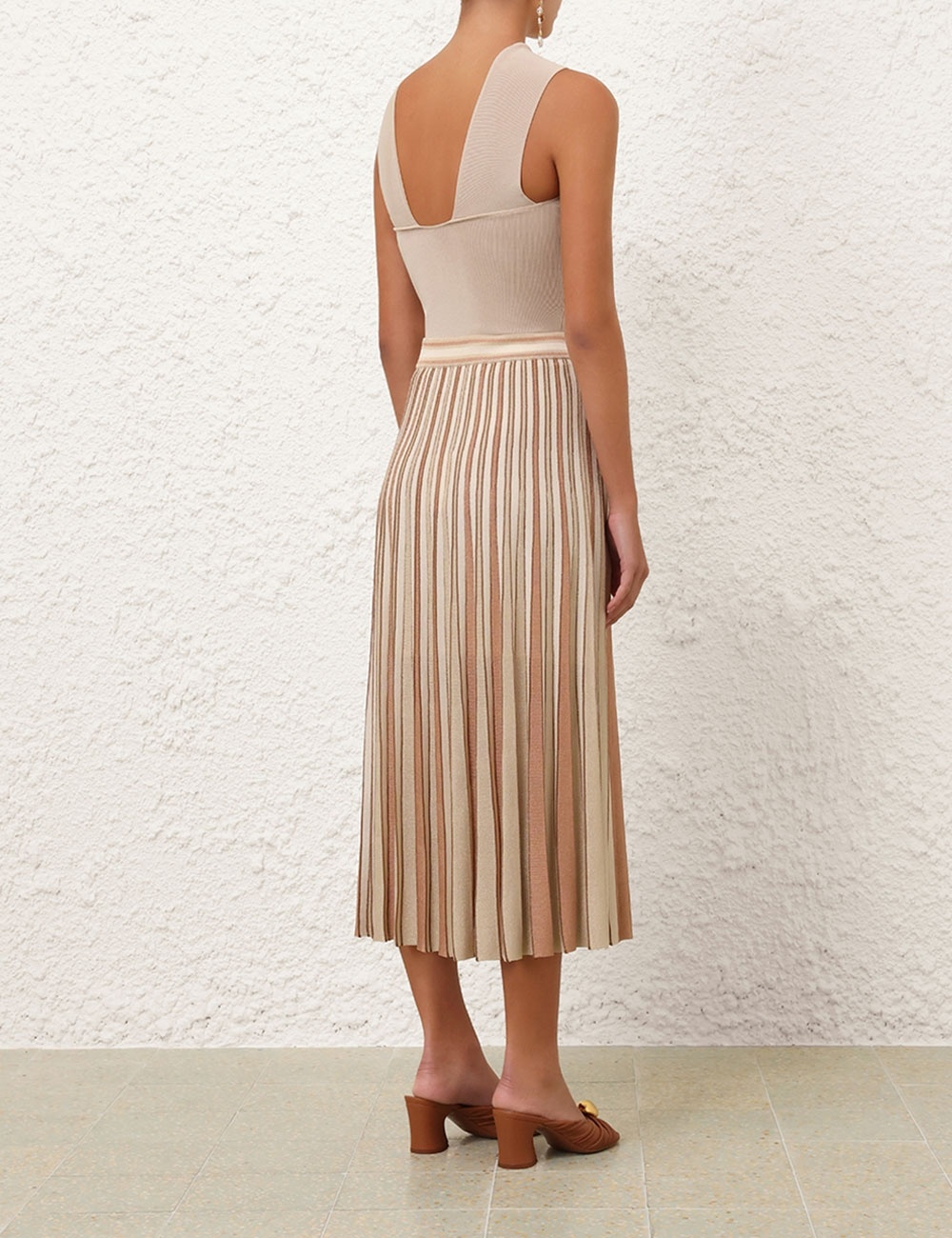 CRUSH METALLIC STRIPE SKIRT - 4
