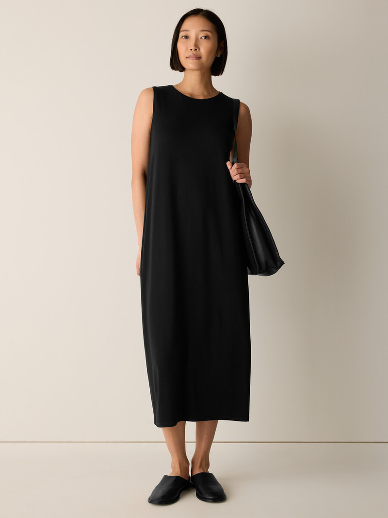 EILEEN FISHER Stretch Jersey Knit Round Neck Dress outlook