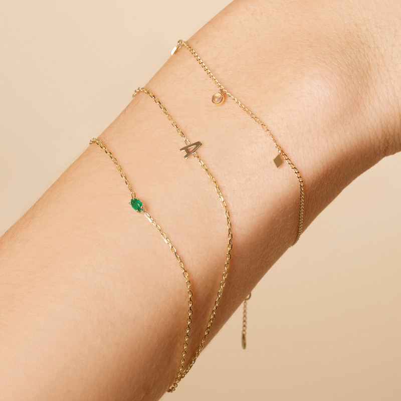 STONE AND STRAND Gold Initial Bracelet outlook