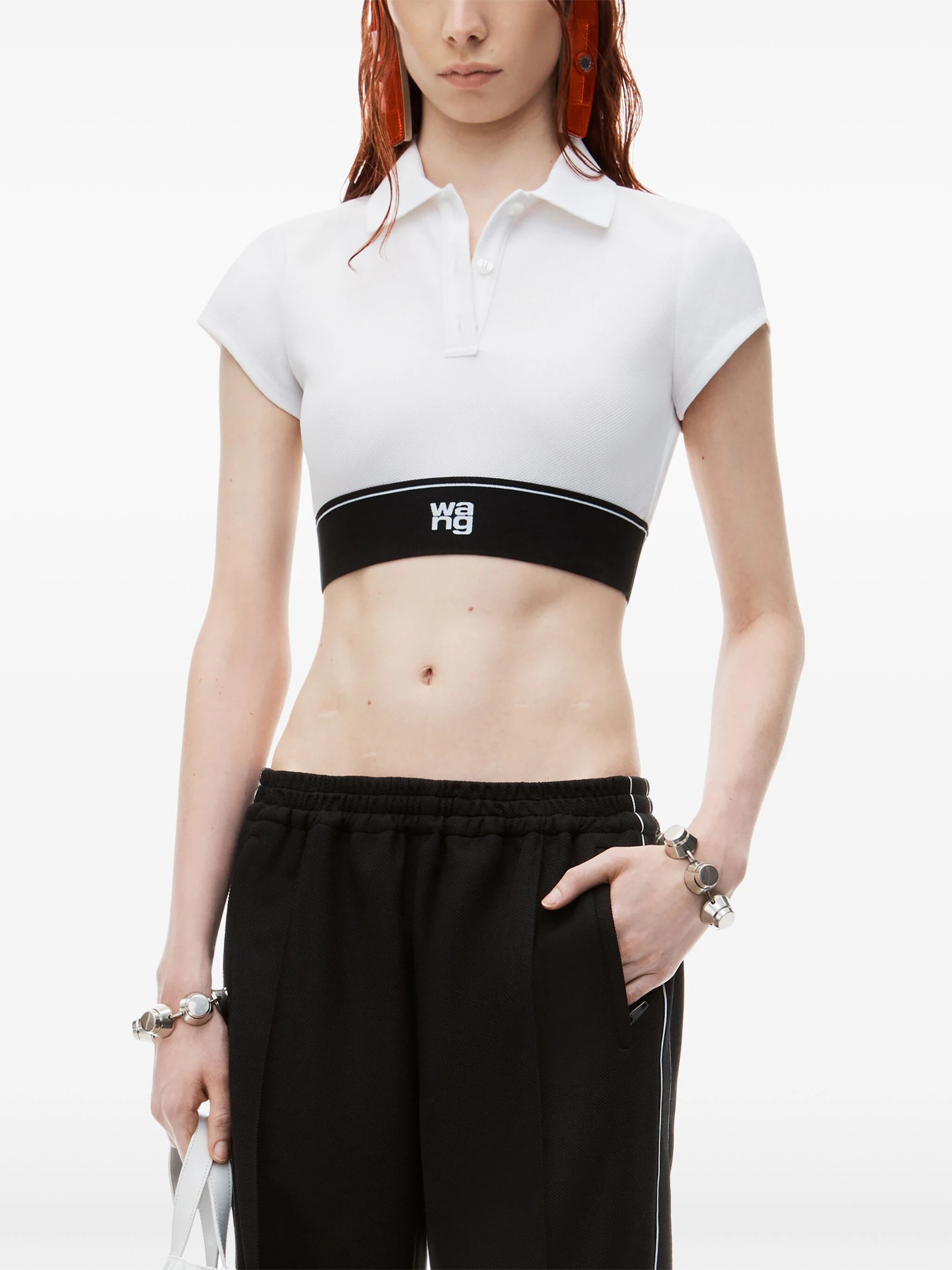 T BY ALEXANDER WANG Women Cheerleader Polo Top - 1