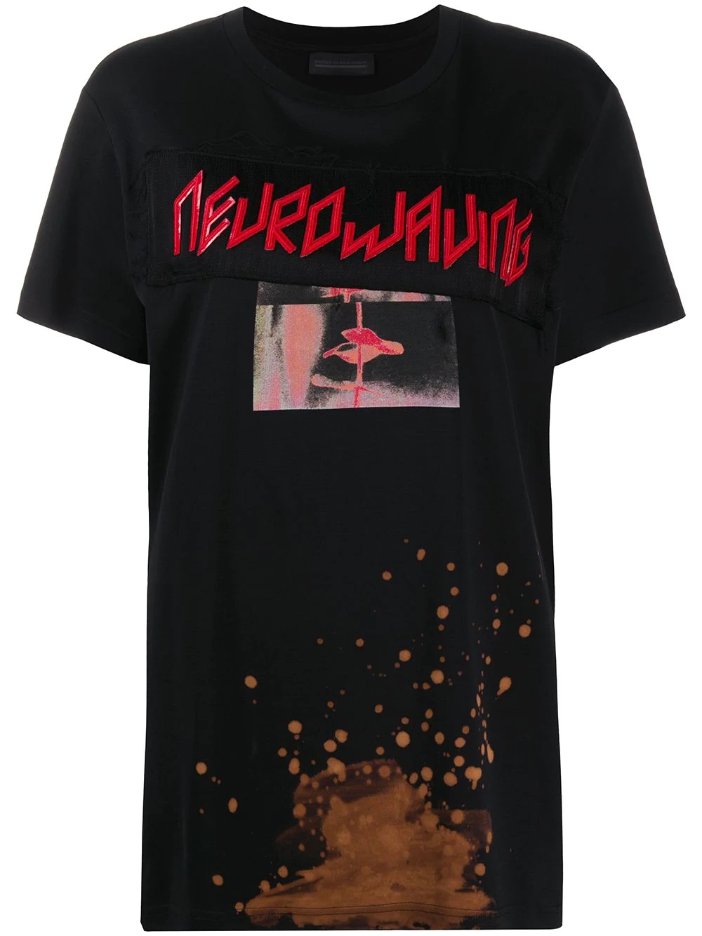 Neurowaving embroidered bleached effect T-shirt - 1