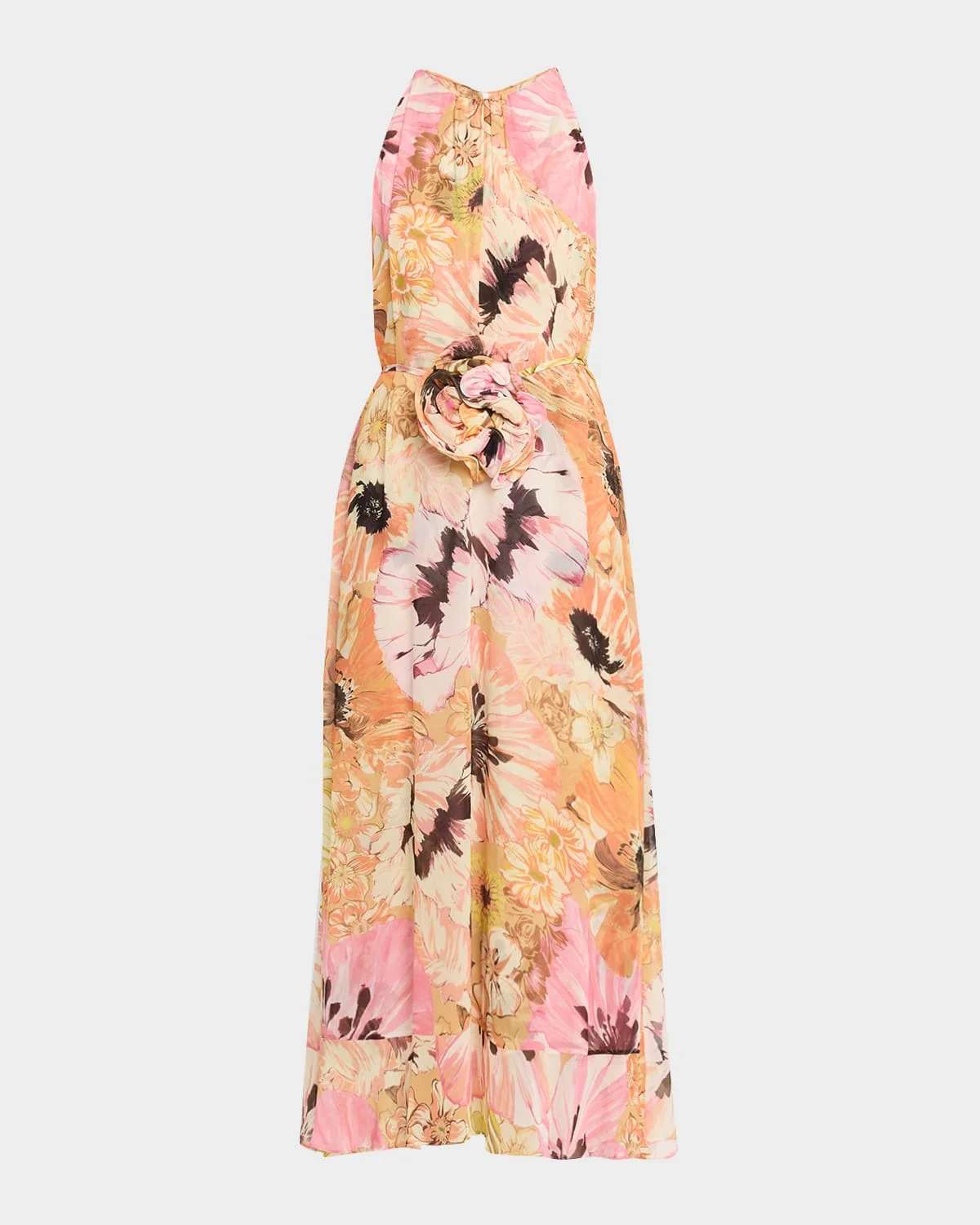 Floral Dream Sleeveless Georgette Midi Dress - 1