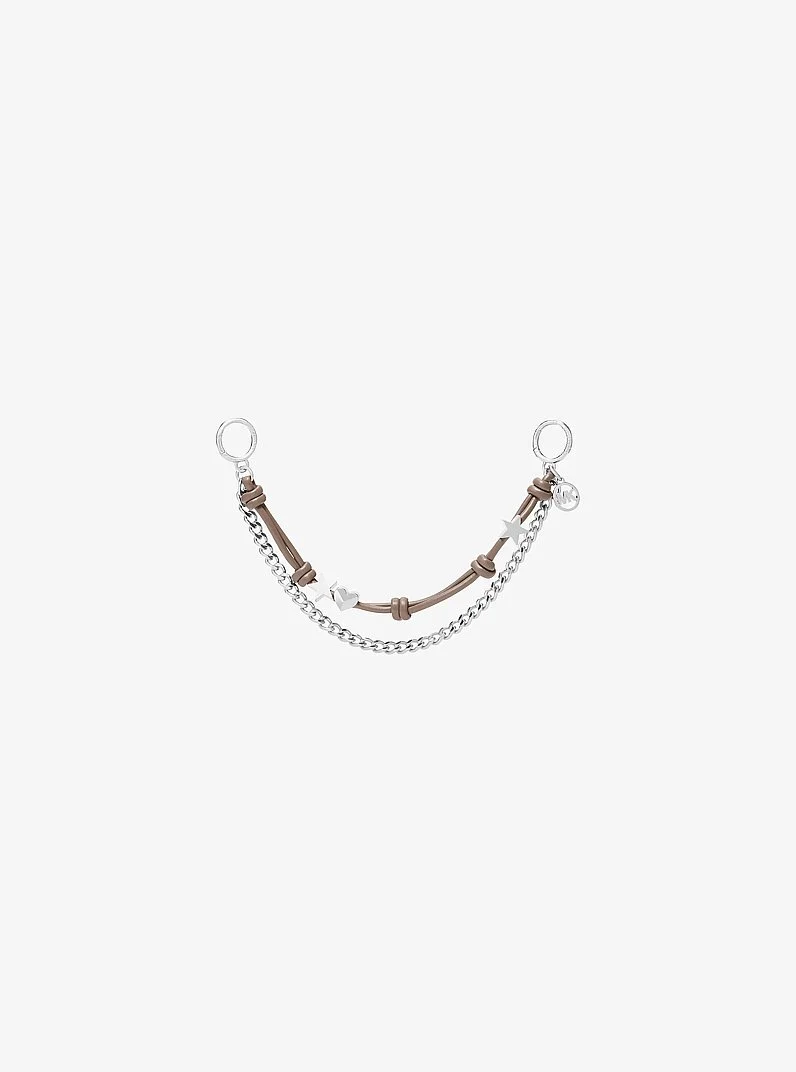 Silver-Tone Charm and Chain Bag Charm - 1