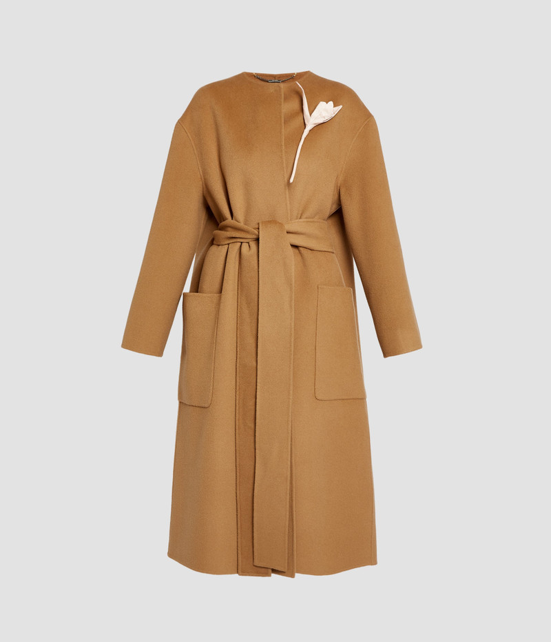 FLORAL APPLIQUÉ DOUBLE FACED WOOL COAT 1