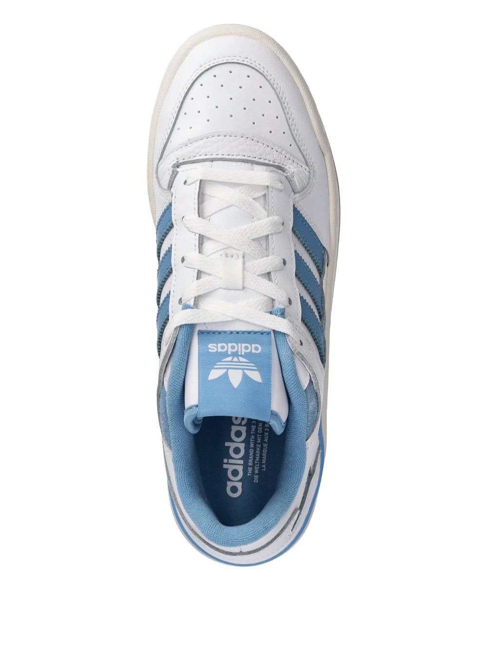 three-stripe leather trainers - 3