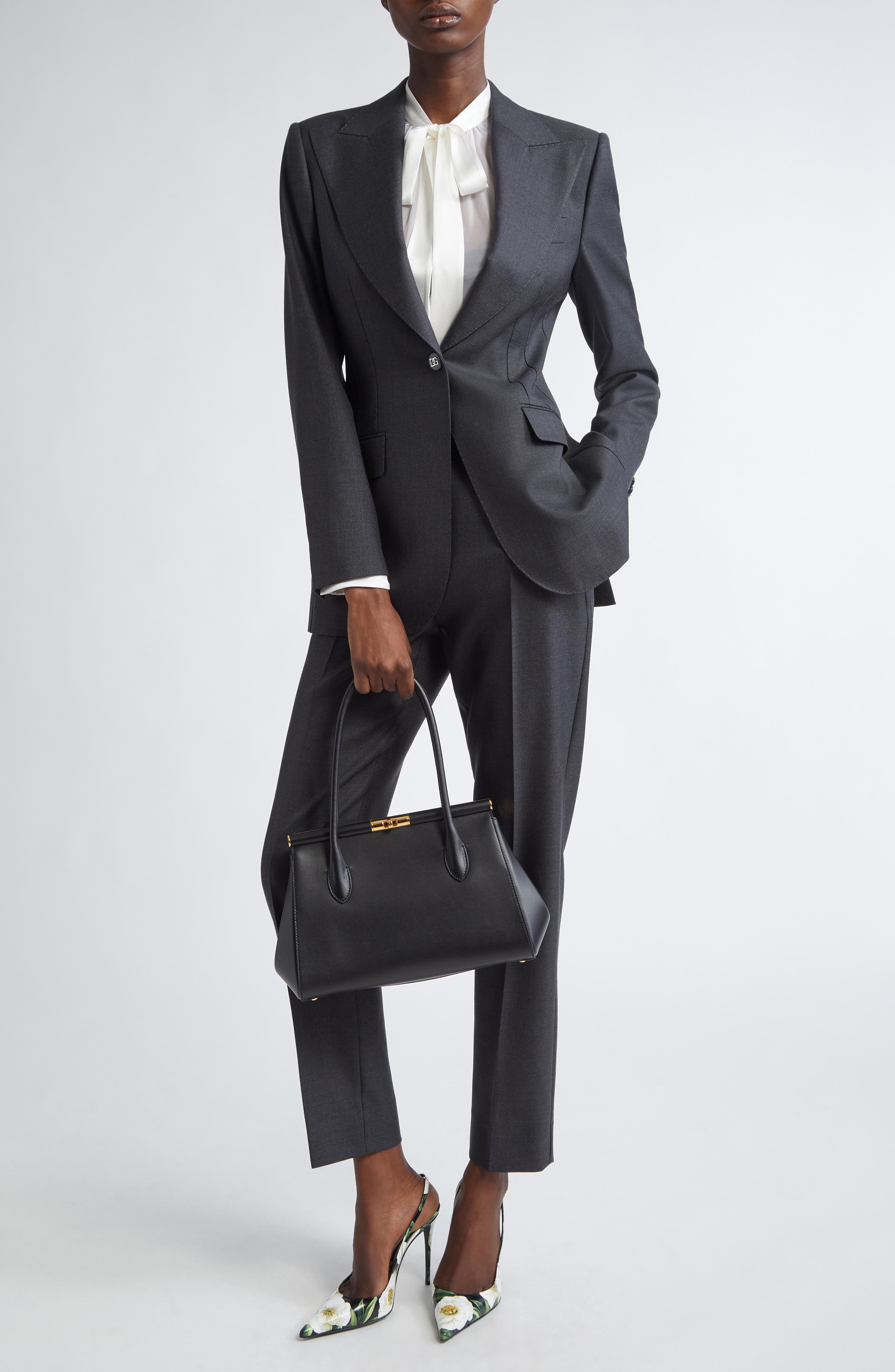 Dolce&Gabbana Turlington Single Breasted Virgin Wool Blazer in S8290 Melange Grigi at Nordstrom - 2