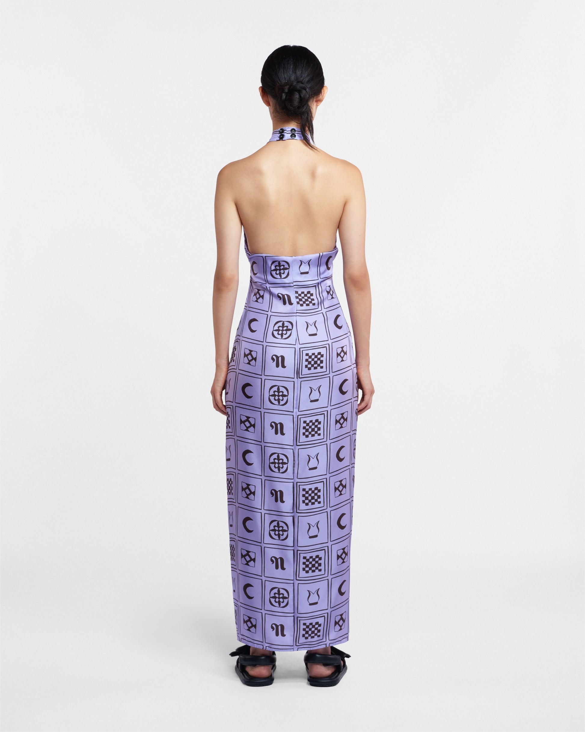 Silk-Twill Halterneck Dress - 3