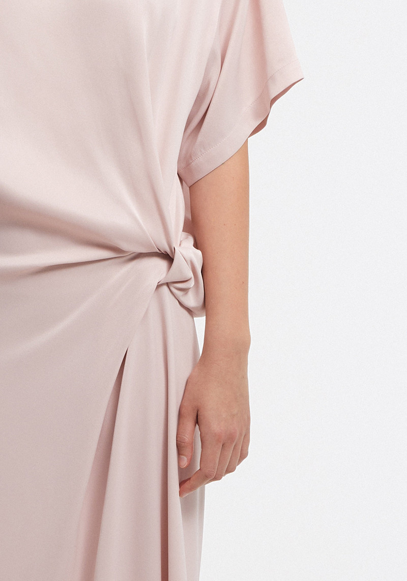 BIRD Knot detail satin dress 4