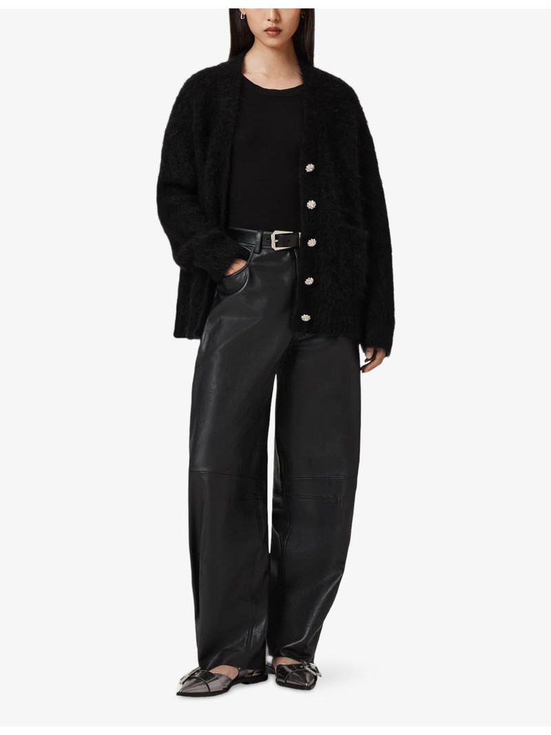 ALLSAINTS Rubi Embellished Wool And Mohair-Blend Cardigan outlook