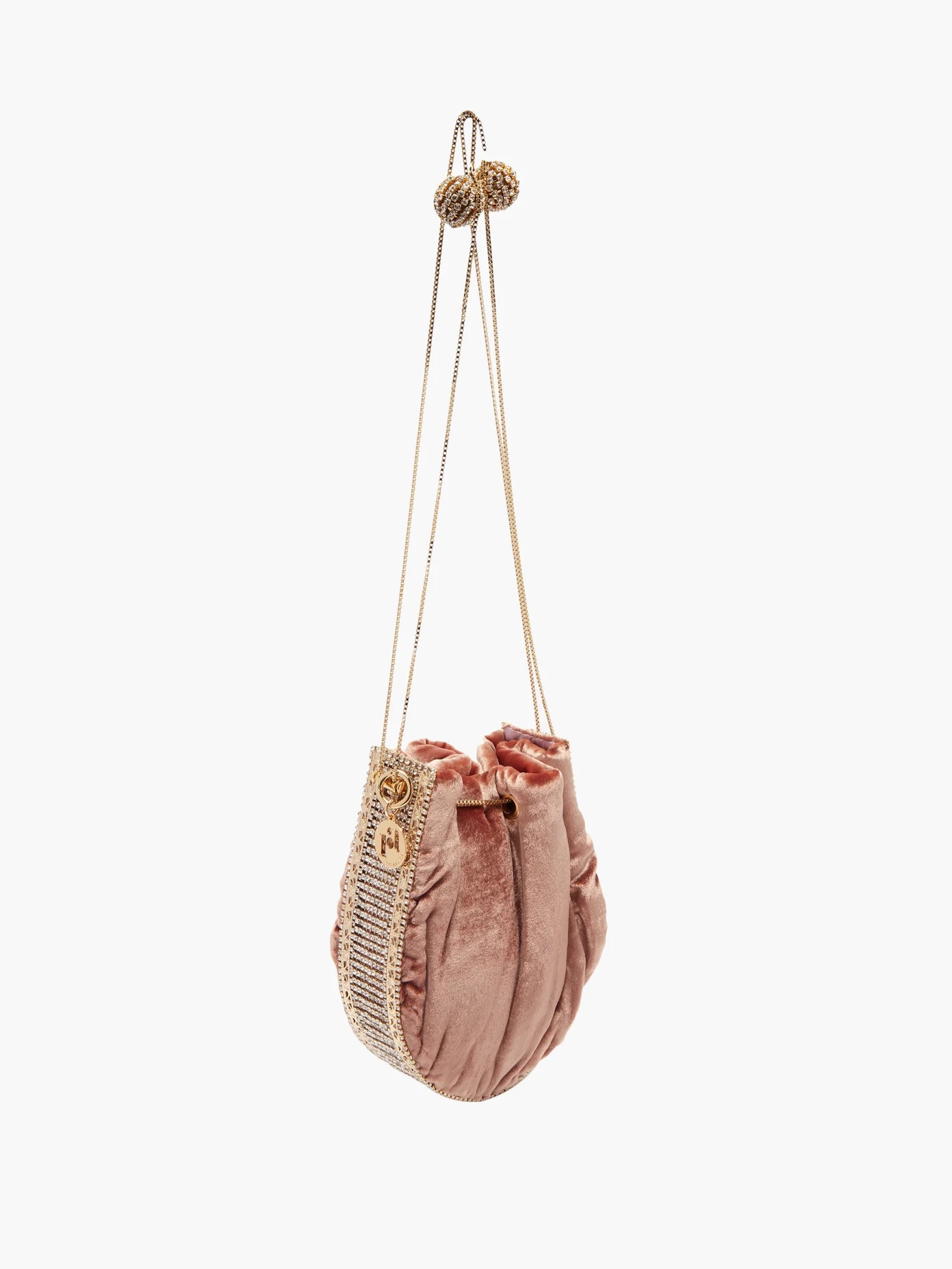 Istanbul crystal-embellished velvet shoulder bag - 4