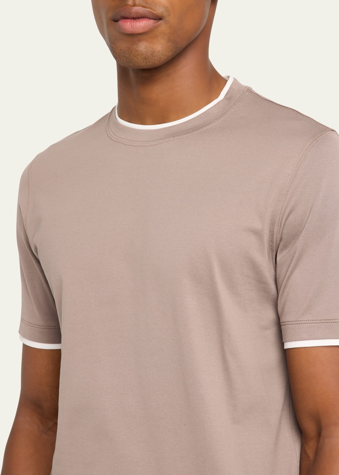 Men's Crewneck T-Shirt with Tipping - 5