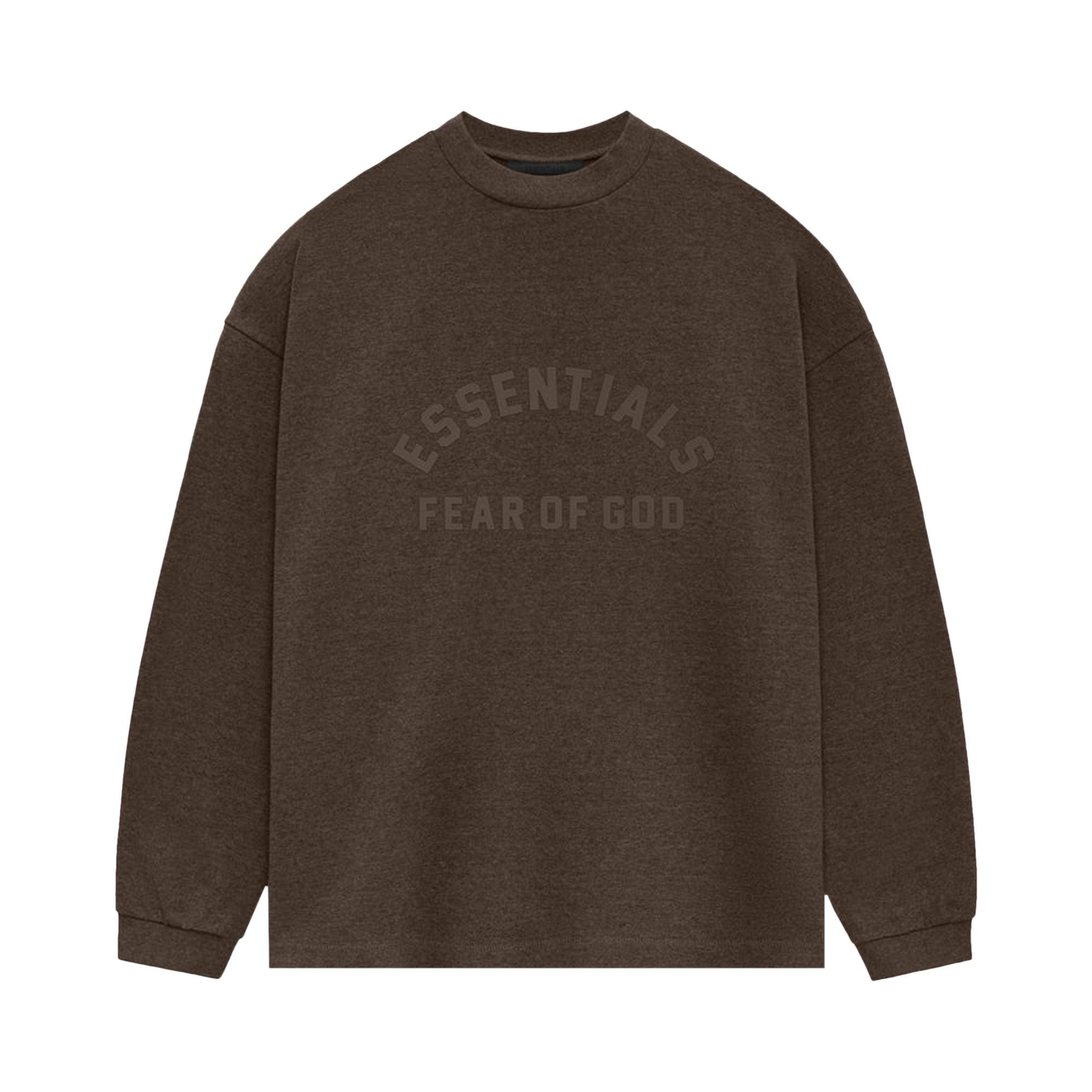 Fear of God Essentials Heavy Long-Sleeve Tee 'Heather Wood' - 1