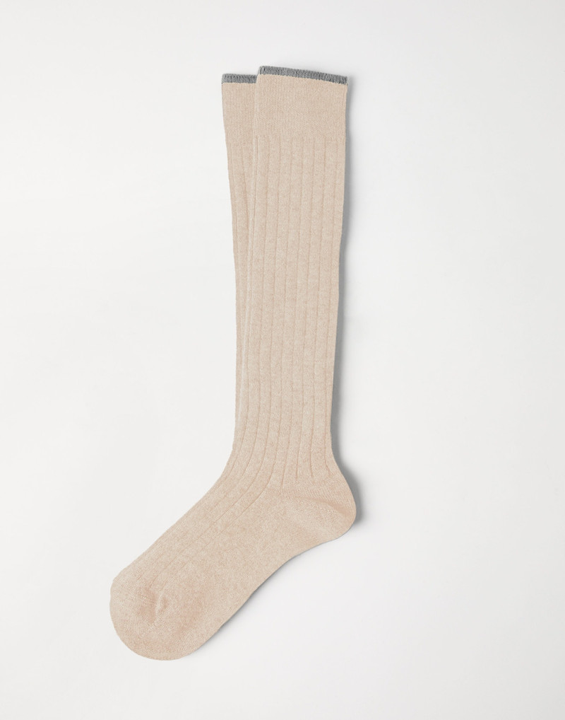 Cashmere rib knit socks 1