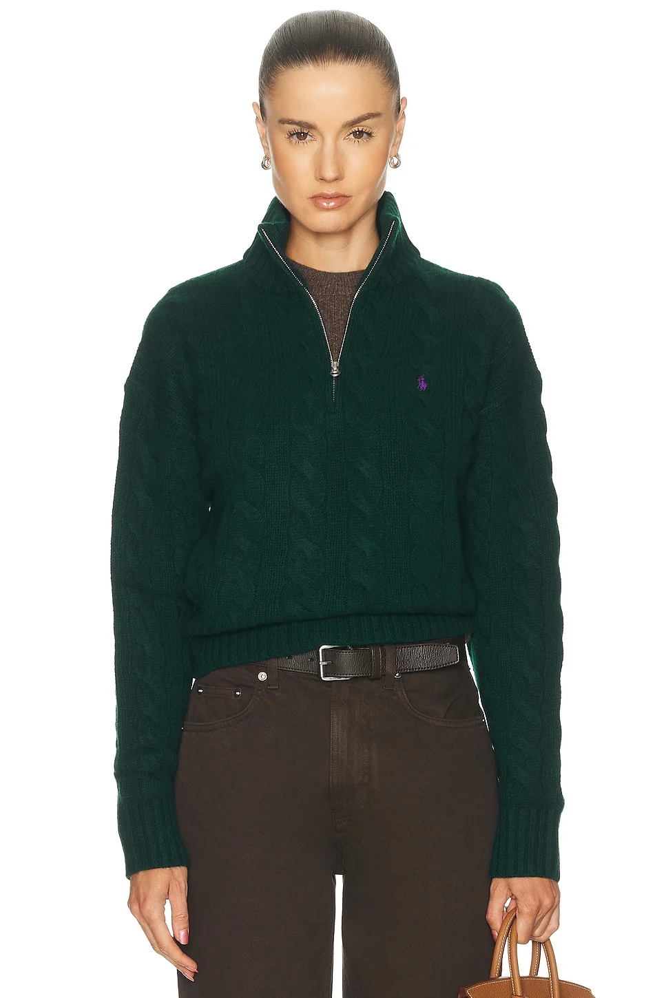 Mock Neck Pullover Sweater - 1